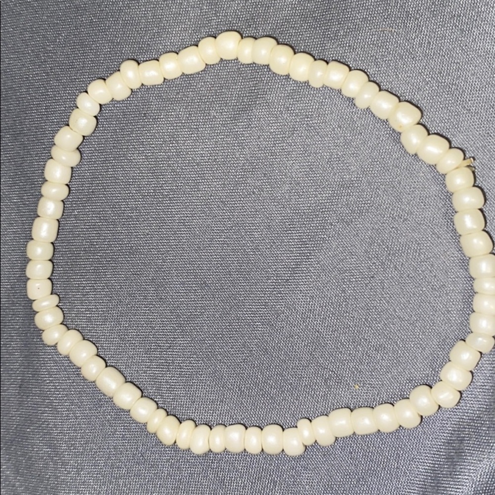 white beaded bracelet